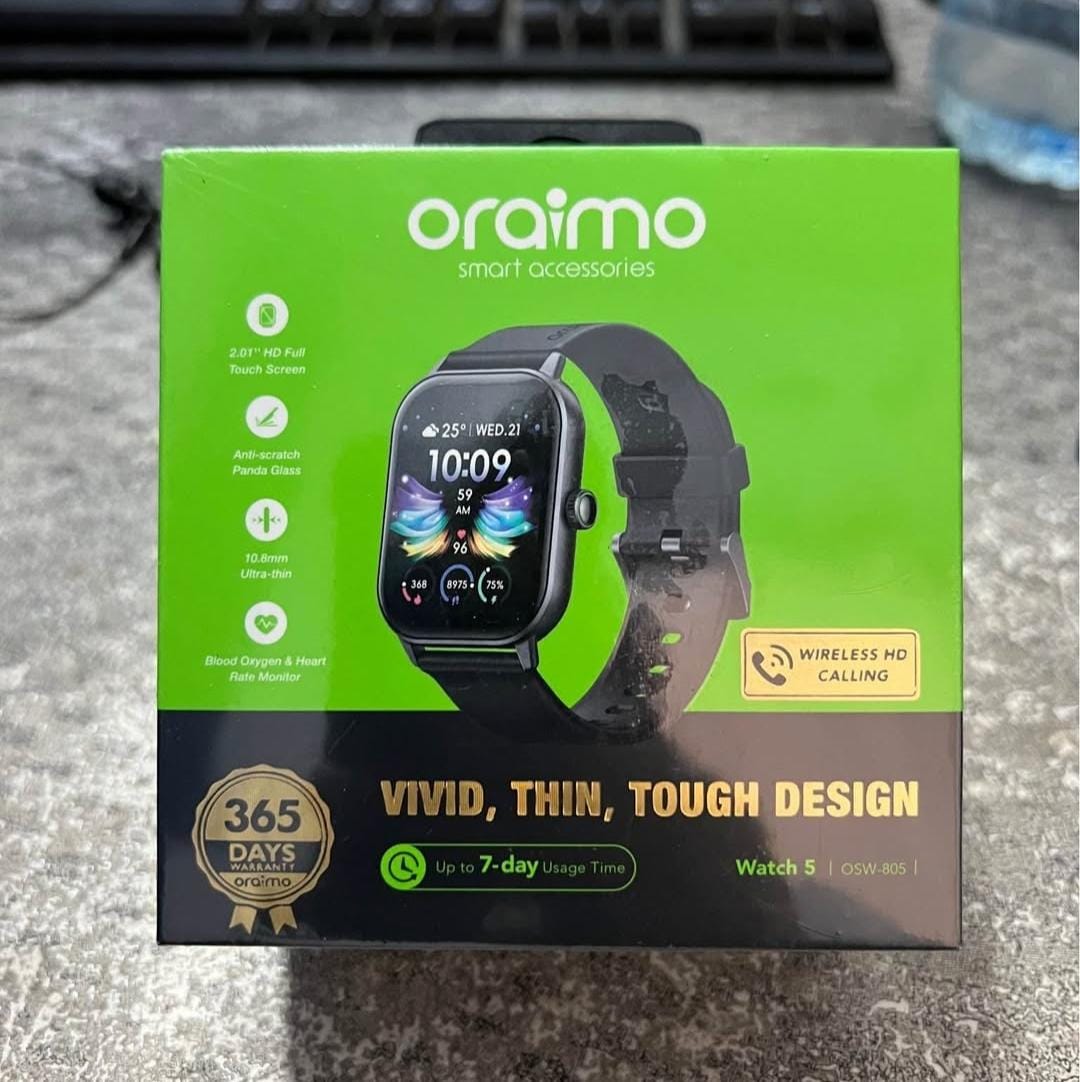 đ Smart Watch Oraimo 5 â ĂlĂ©gance & Technologie Ă votre poignet !