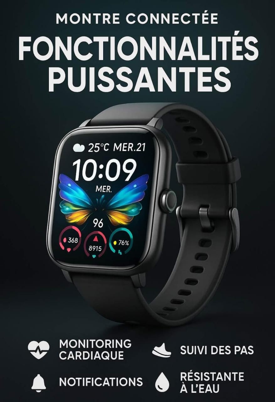 đ Smart Watch Oraimo 5 â ĂlĂ©gance & Technologie Ă votre poignet !