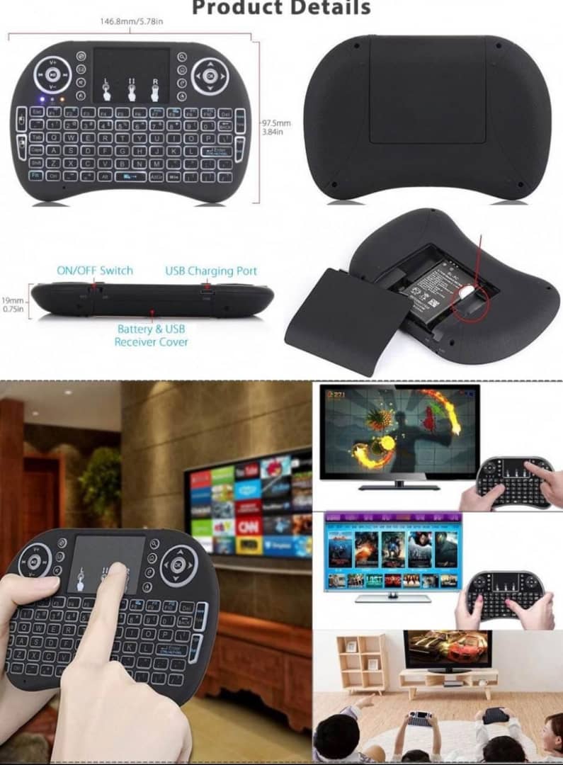 Mini Clavier Sans Fil Rétroéclairé avec Pavé Tactile – Tout-en-un pour un Contrôle Total 🖥️🎮📺